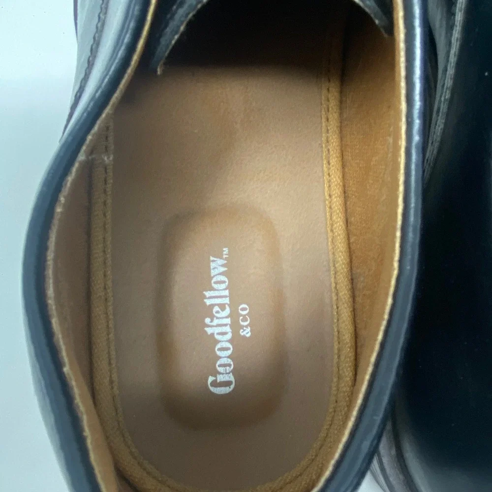 Goodfellow & Co Mens Black Cap Toe Oxford Dress Shoes Size 9.5 Formal Business